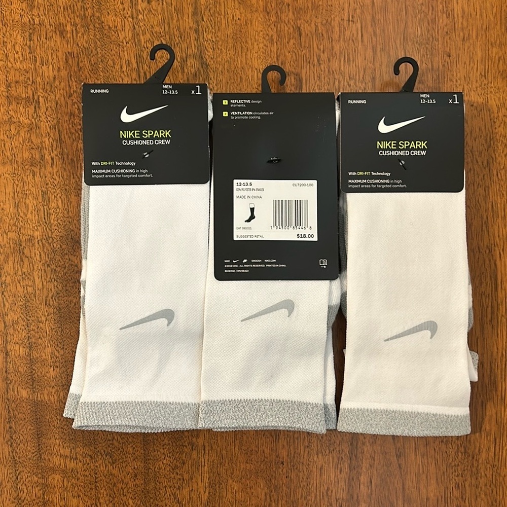 COPY - NEW 3 Pair (Buy 2 get 1 Free) Nike Spark DRI-Fit Crew Sock   12-13.5